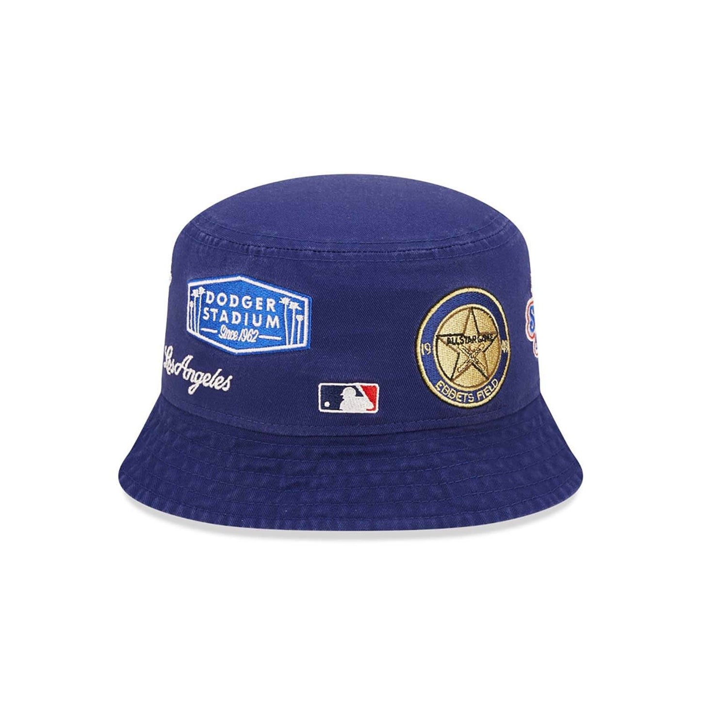 Klobúk New Era MLB LA Dodgers Cooperstown Multi Patch Blue Bucket Hat modrý