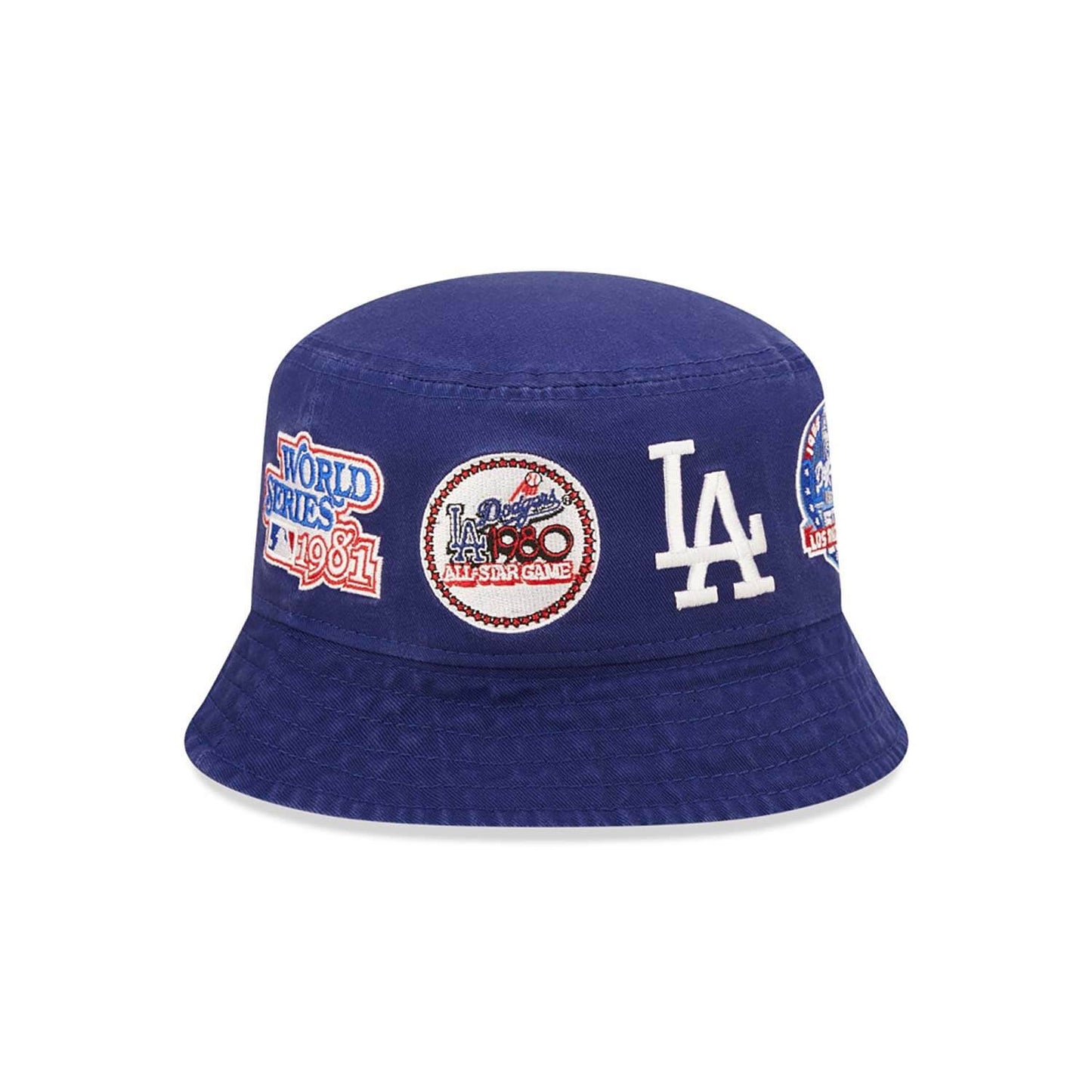 Klobúk New Era MLB LA Dodgers Cooperstown Multi Patch Blue Bucket Hat modrý