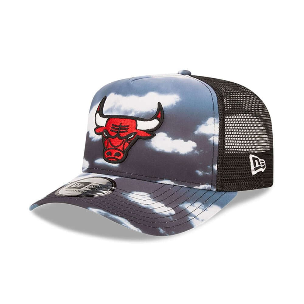 New Era NBA Chicago Bulls Cloud All Over Print Grey A-Frame Trucker Cap