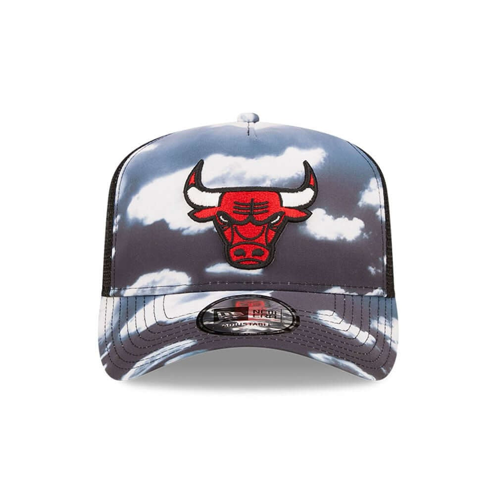 New Era NBA Chicago Bulls Cloud All Over Print Grey A-Frame Trucker Cap