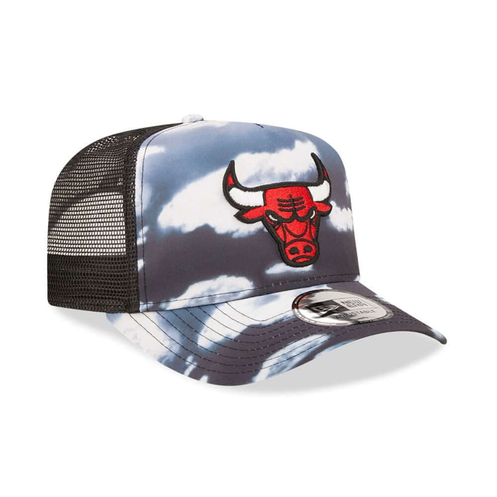 New Era NBA Chicago Bulls Cloud All Over Print Grey A-Frame Trucker Cap