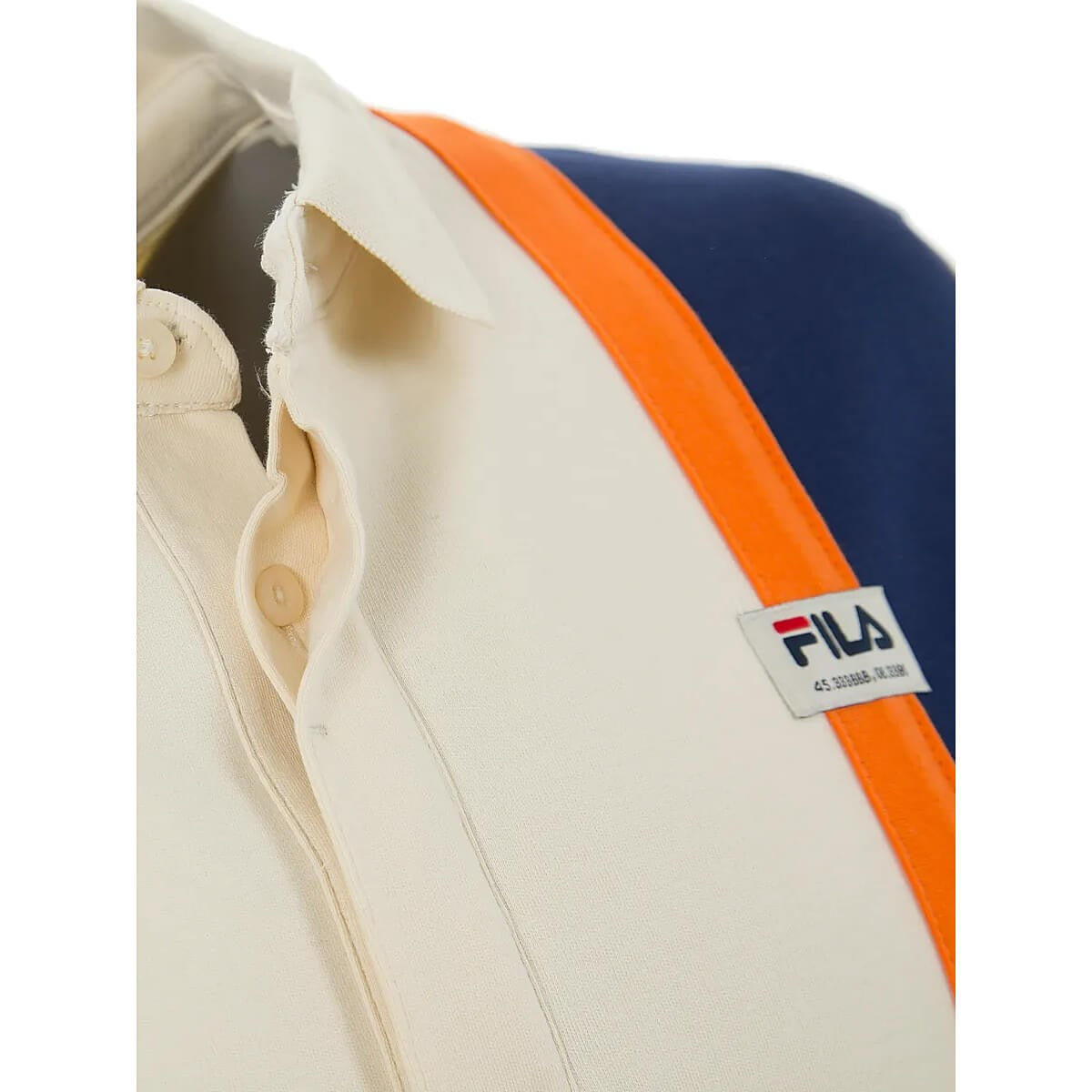 Fila THERES blocked polo shirt Antique White-Medieval Blue