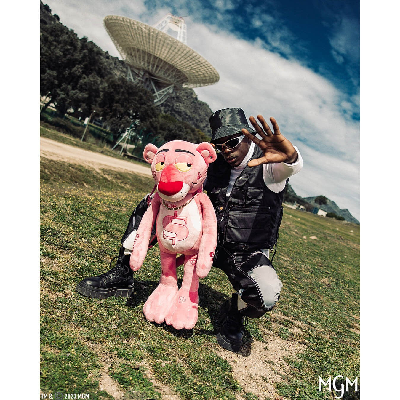 Sprayground Pink Panther Up To No Good Teddy (Money)Bear Backpack Pink