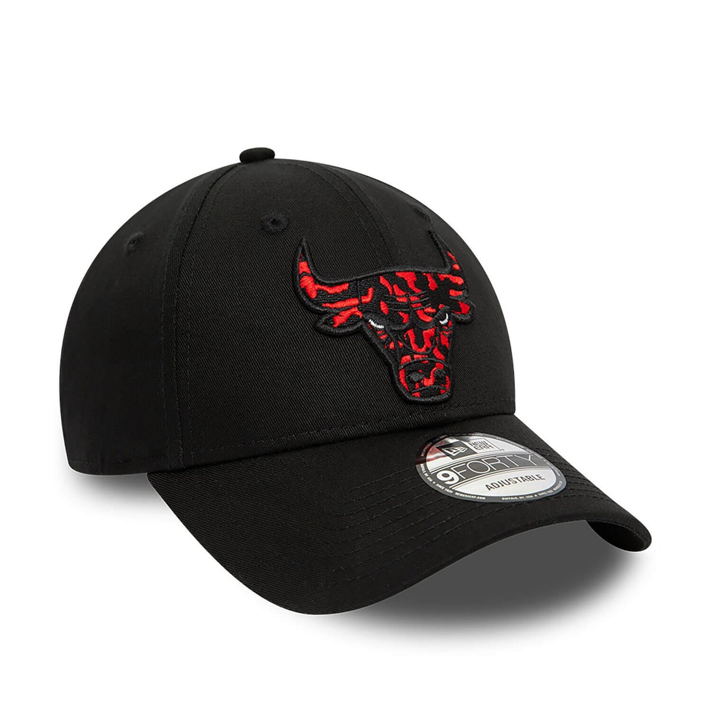 New Era NBA Chicago Bulls Seasonal Infill Black 9FORTY Adjustable Cap