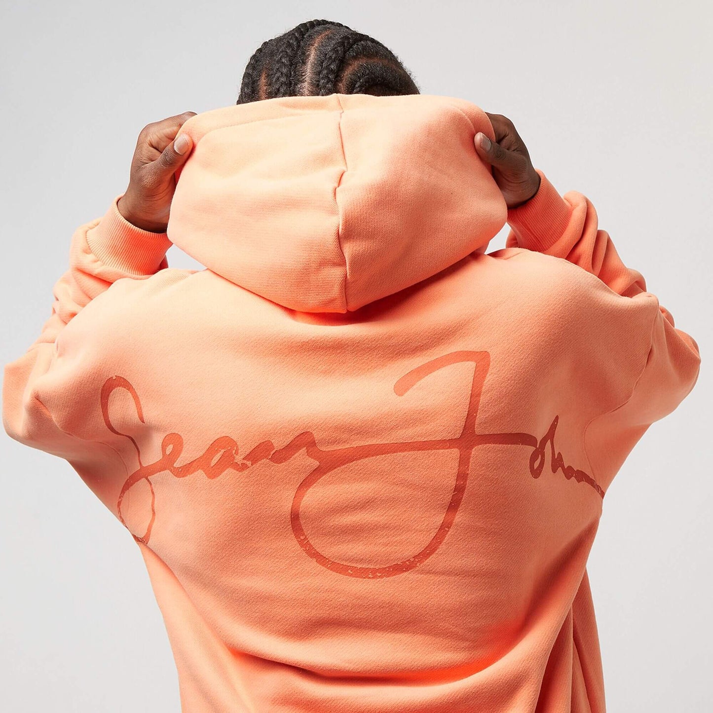 Mikina s kapucňou Sean John SJ Script Logo Backprint Peached Hoodie oranžová