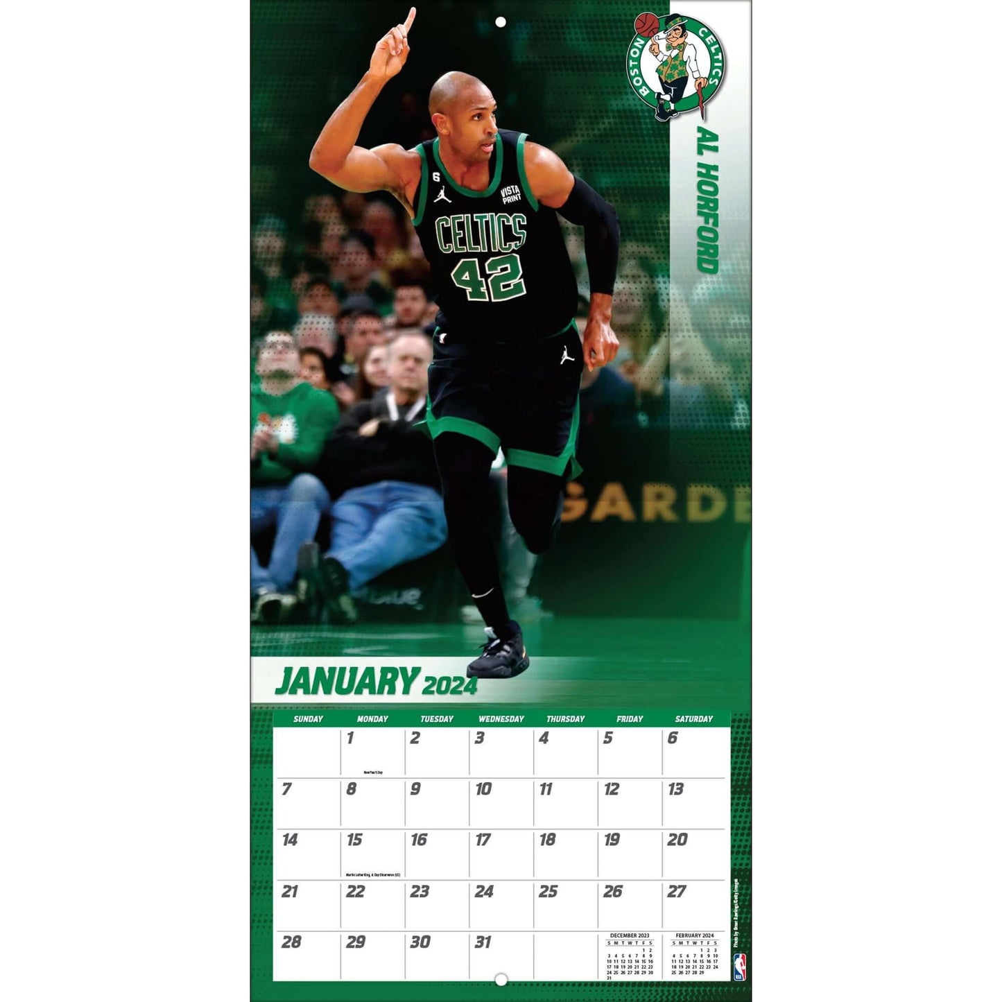 TURNER SPORTS NBA 2024 (30x60 cm) WALL CALENDAR BOSTON CELTICS