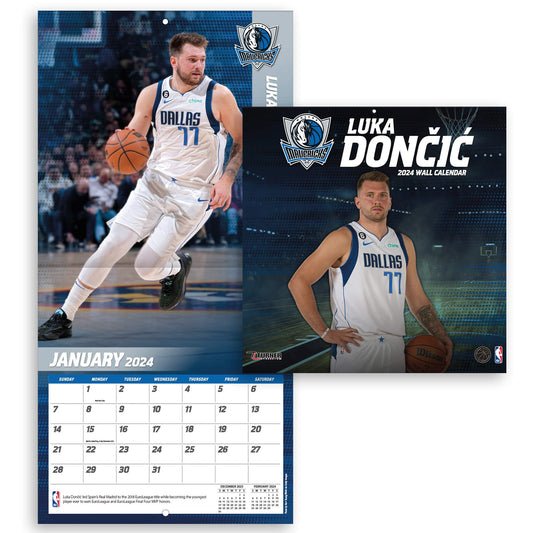 TURNER SPORTS NBA 2024 (30x60 cm) WALL CALENDAR DALLAS MAVERICKS LUKA DONCIC