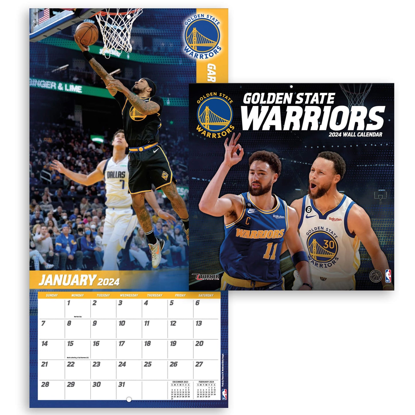 TURNER SPORTS NBA 2024 (30x60 cm) WALL CALENDAR GOLDEN STATE WARRIORS