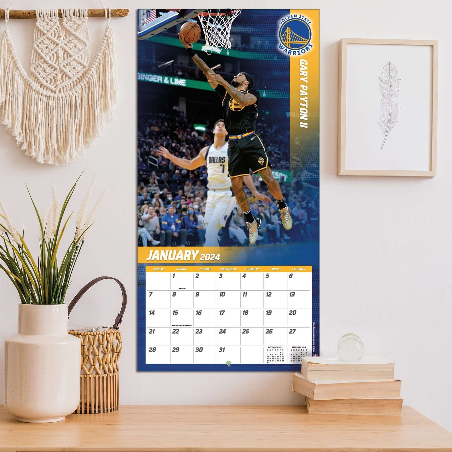 TURNER SPORTS NBA 2024 (30x60 cm) WALL CALENDAR GOLDEN STATE WARRIORS