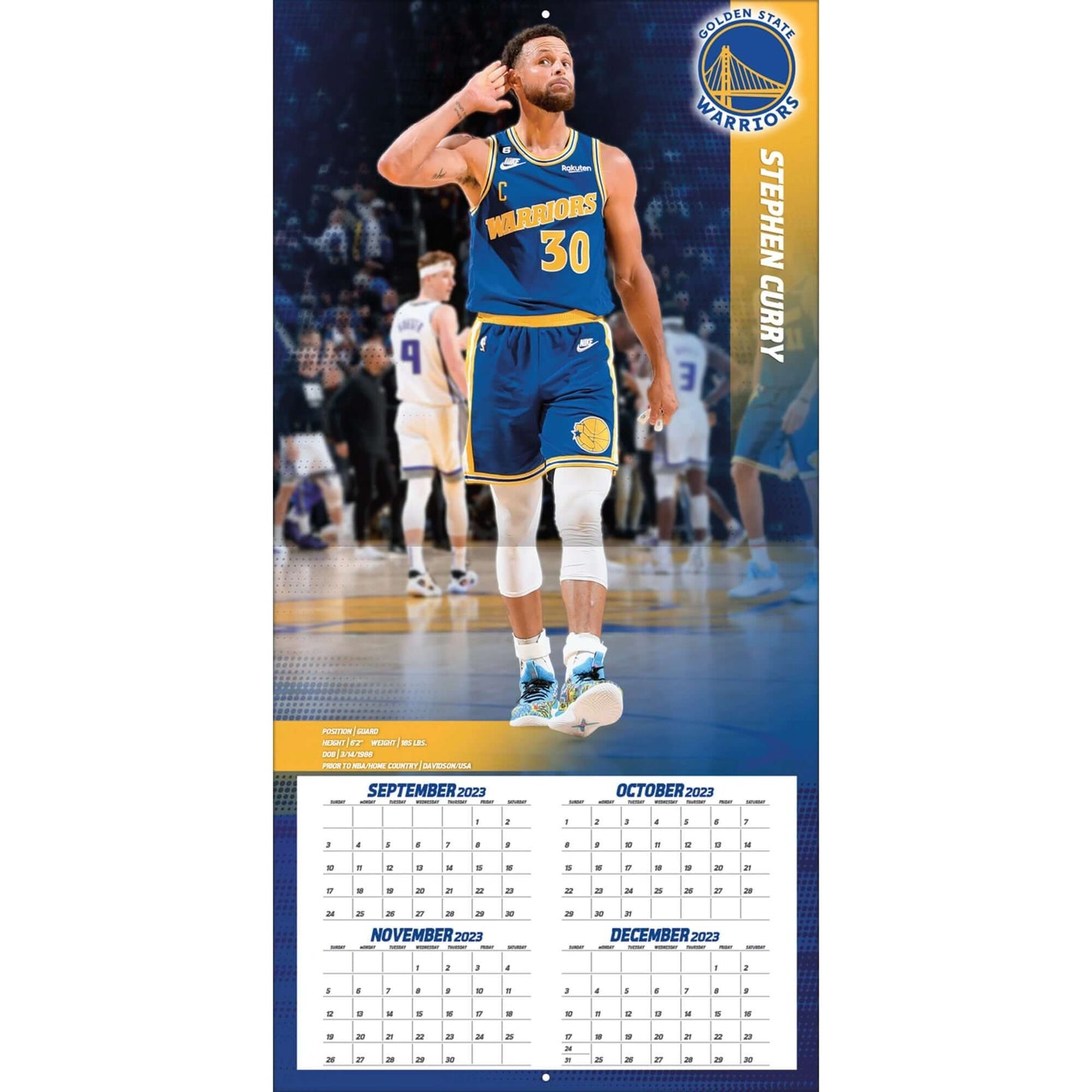 TURNER SPORTS NBA 2024 (30x60 cm) WALL CALENDAR GOLDEN STATE WARRIORS STEPHEN CURRY