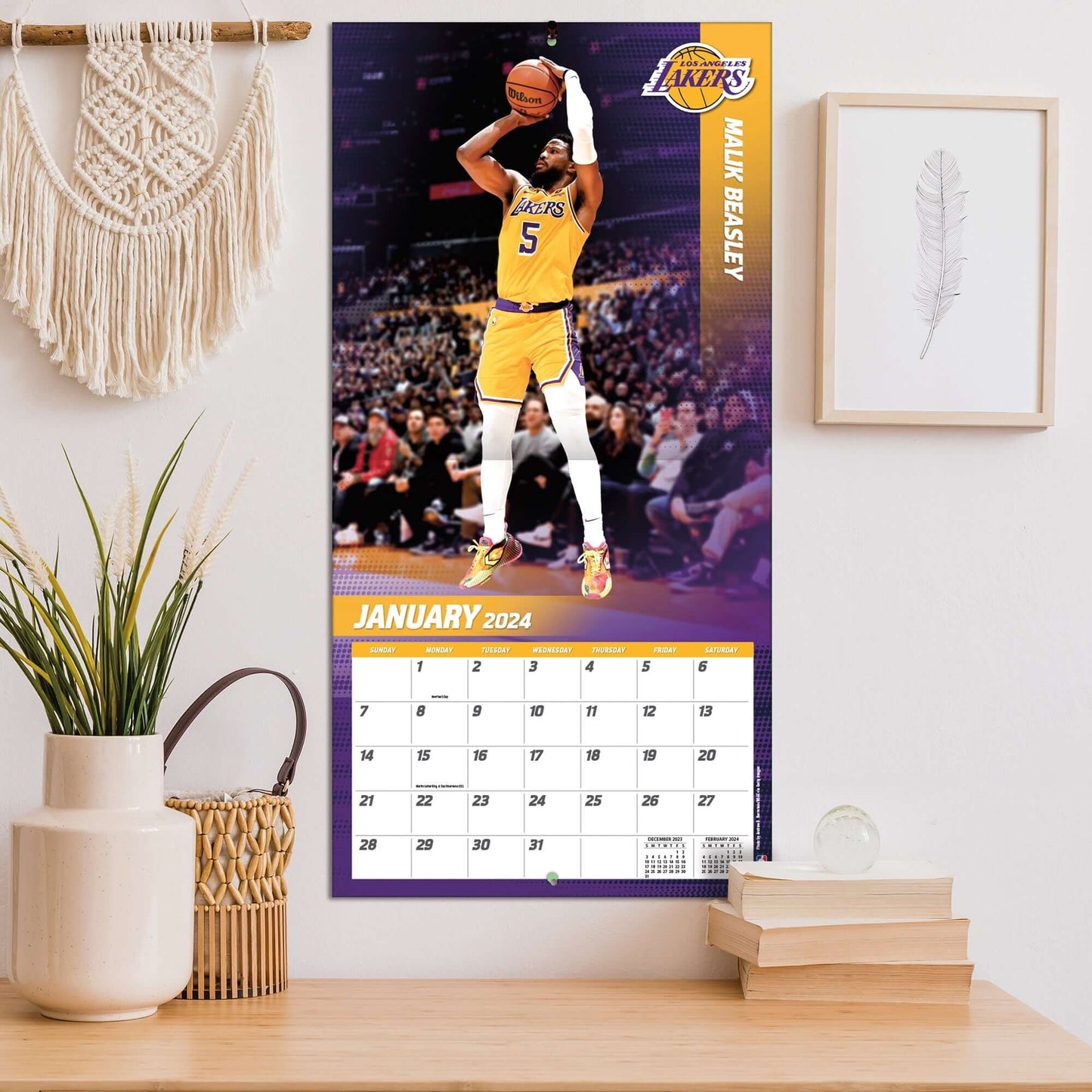 TURNER SPORTS NBA 2024 (30x60 cm) WALL CALENDAR LOS ANGELES LAKERS