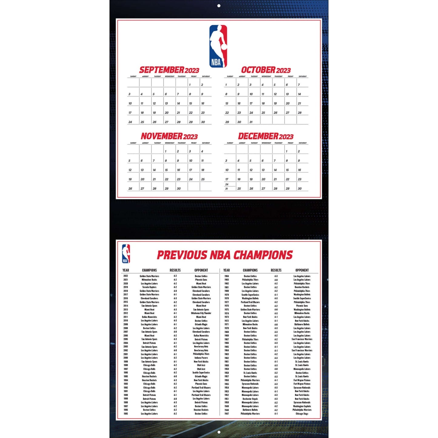 TURNER SPORTS NBA 2024 (30x60 cm) WALL CALENDAR NBA DUNKS