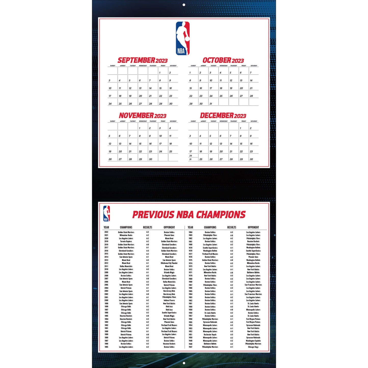 TURNER SPORTS NBA 2024 (30x60 cm) WALL CALENDAR NBA ELITE