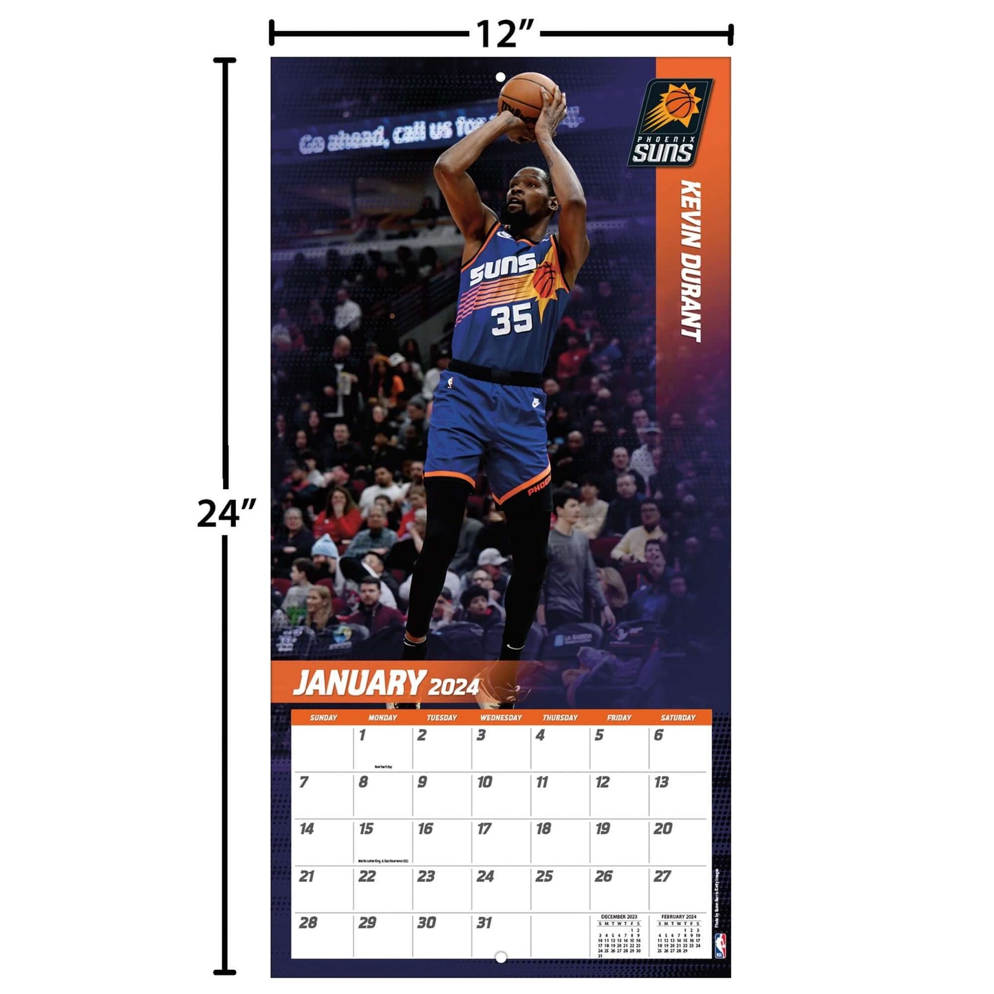 TURNER SPORTS NBA 2024 (30x60 cm) WALL CALENDAR NBA ELITE