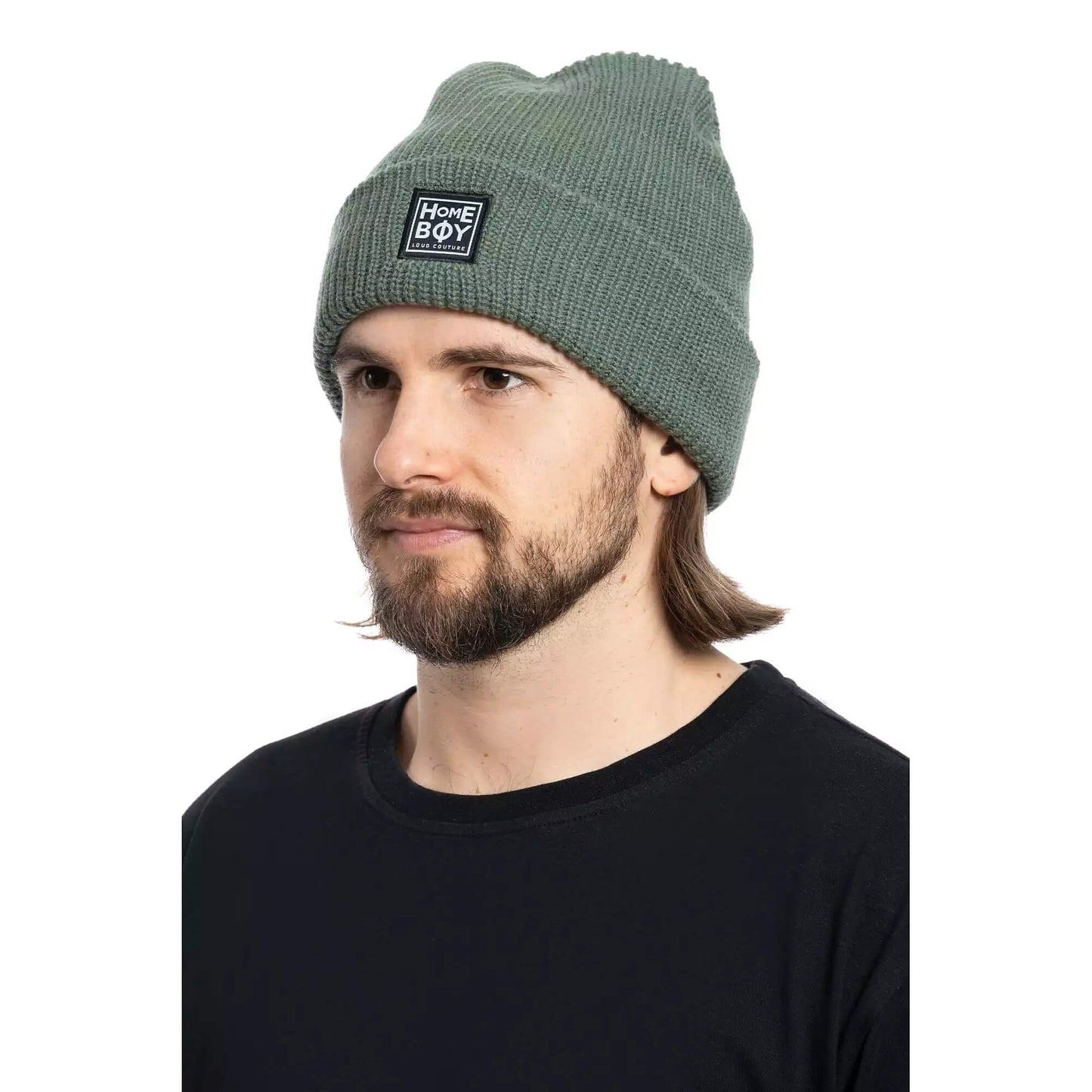 Homeboy BAD HAIR Beanie New School Logo FOREST GREEN