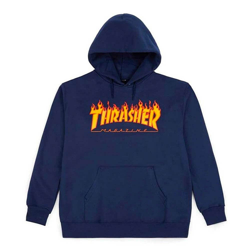 Mikina s kapucňou Thrasher Hoodie Inferno tmavomodrá