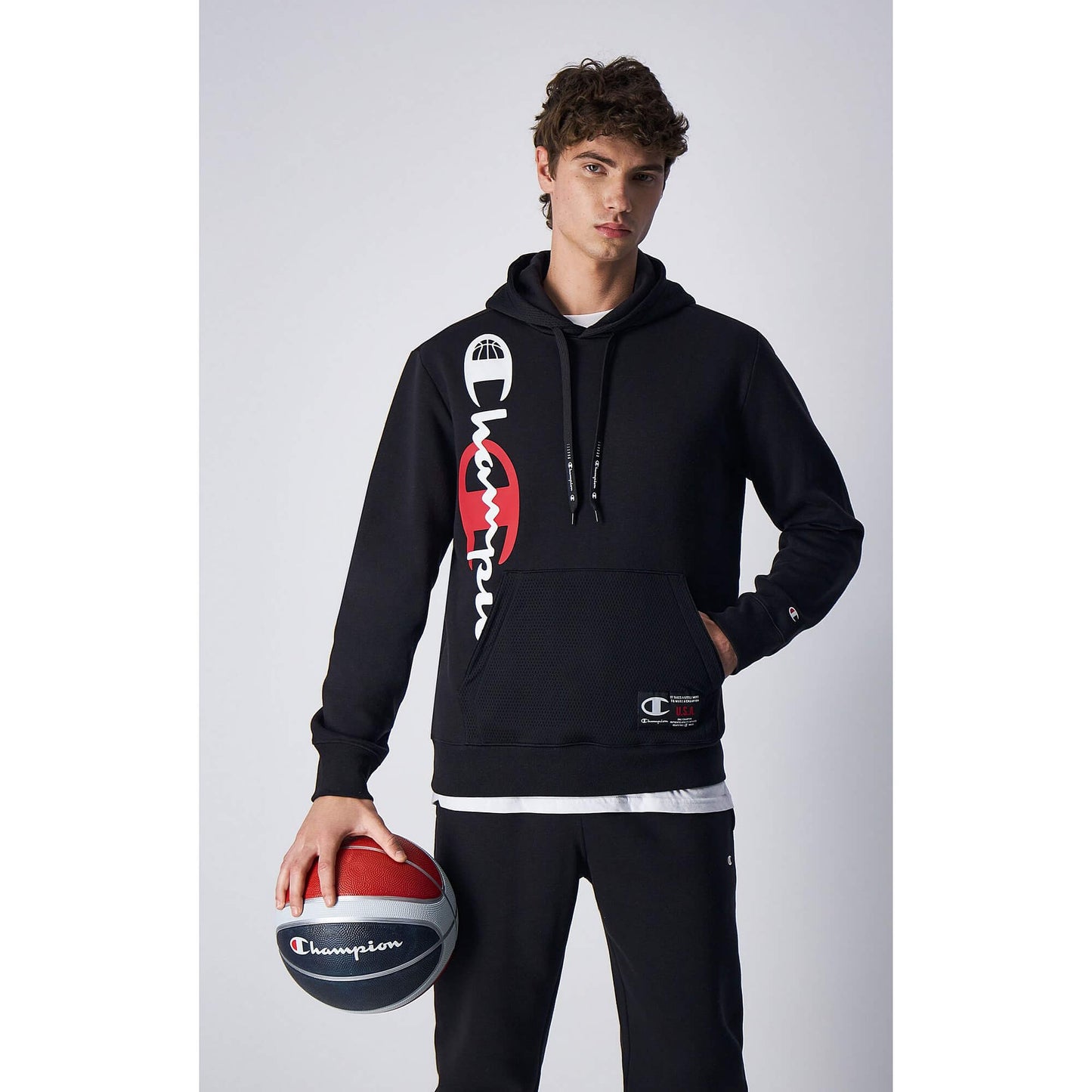 Mikina s kapucňou Champion Basketball Hooded Sweatshirt čierna