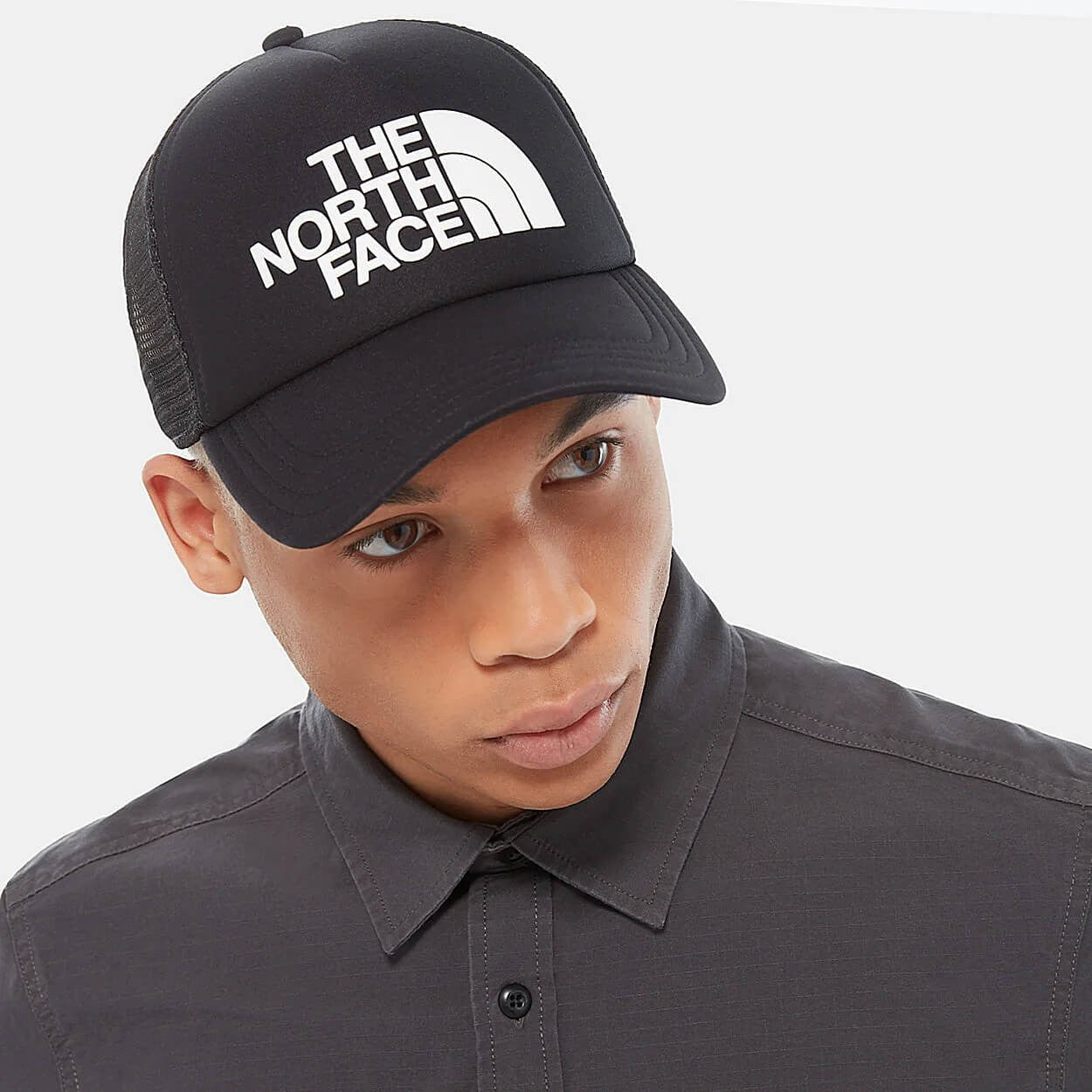 The North Face TNF Logo Trucker - BLACK/WHITE