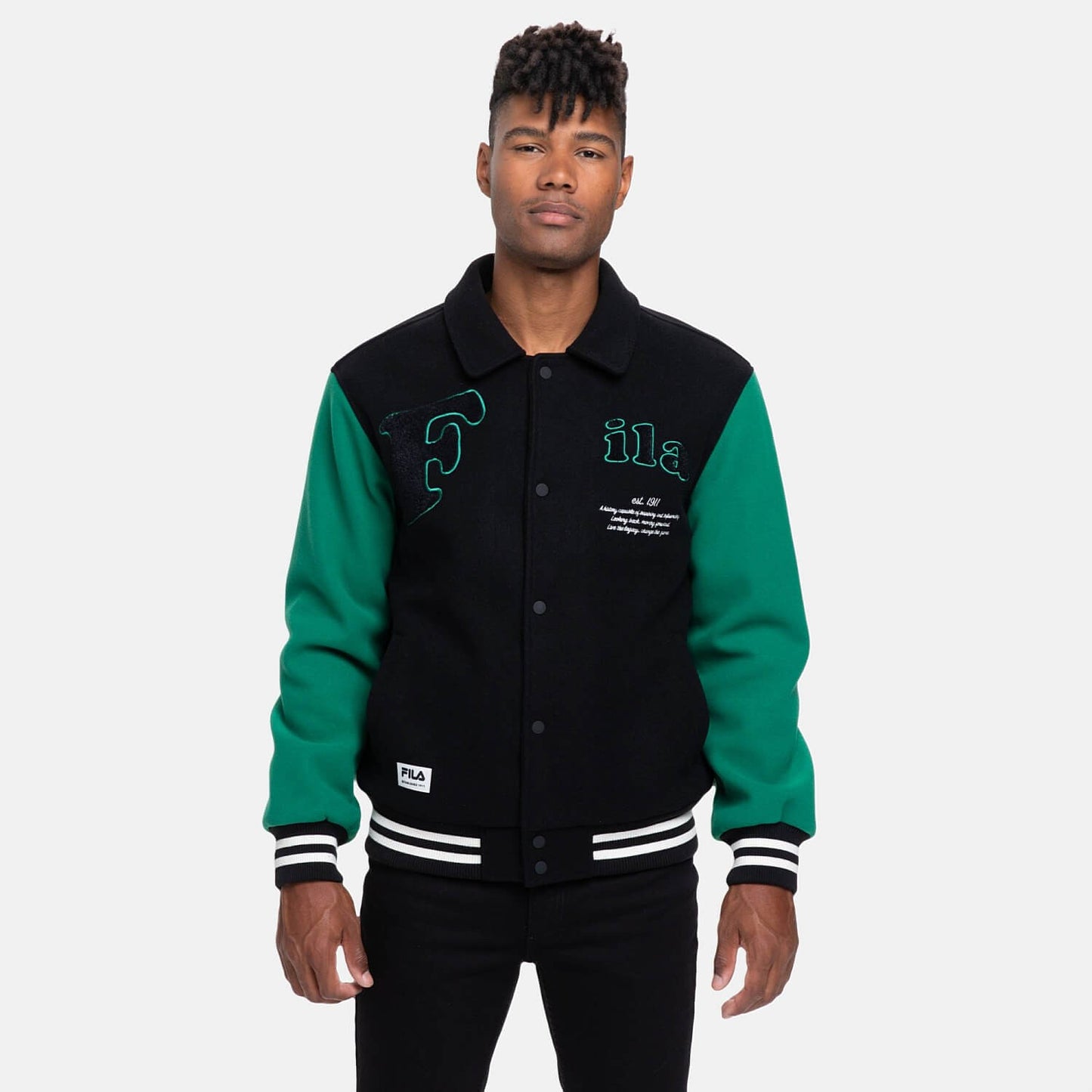 Fila Tehran College Jacket Black-Verdant Green