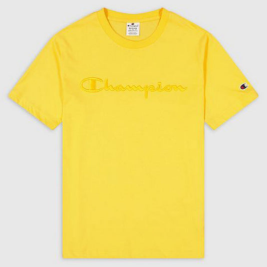 Champion Knitted Logo Crewneck T-Shirt Yellow