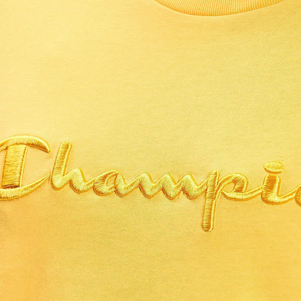 Champion Knitted Logo Crewneck T-Shirt Yellow