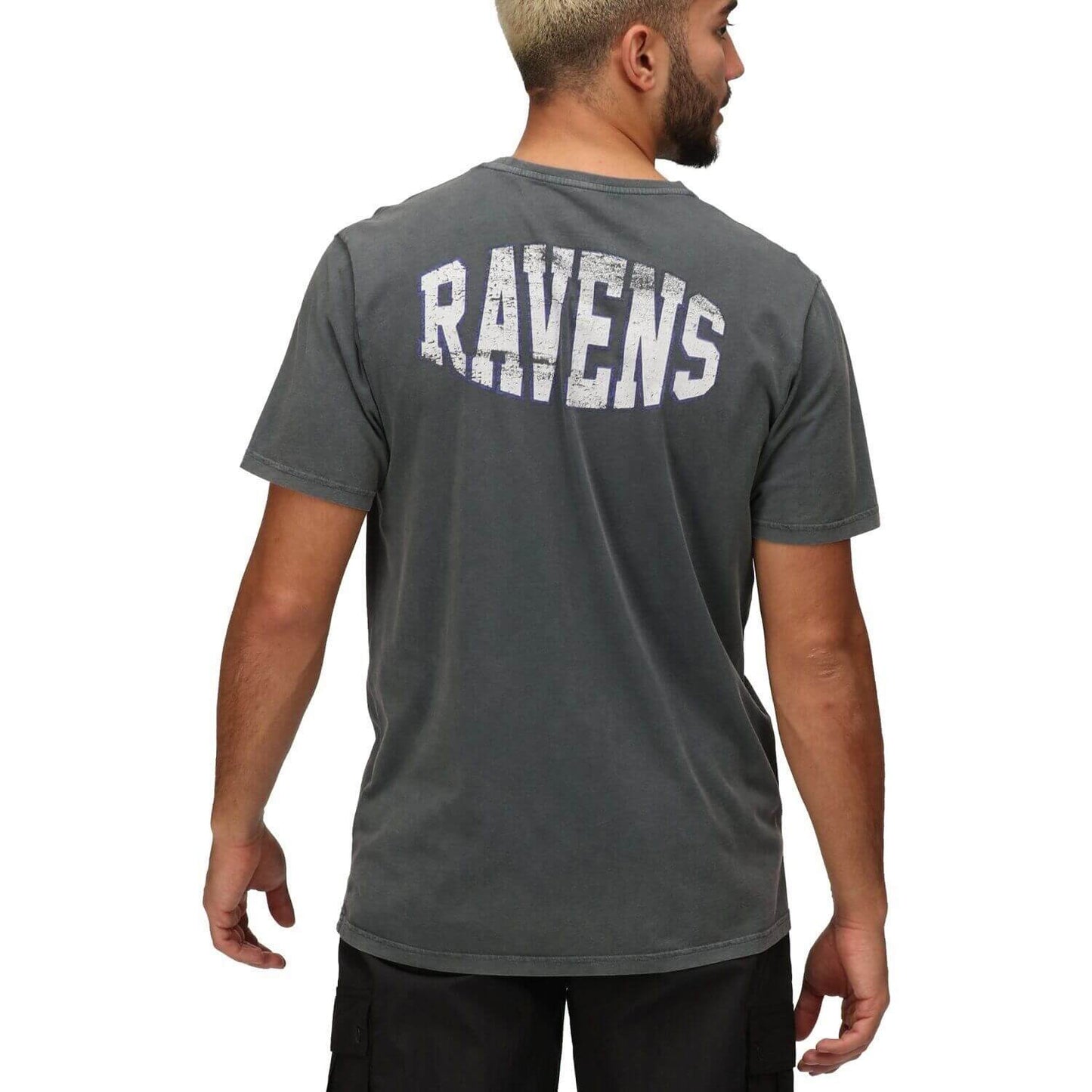 Re:Covered NFL Monochrome Logo T-Shirt Baltimore Ravens Washed Black