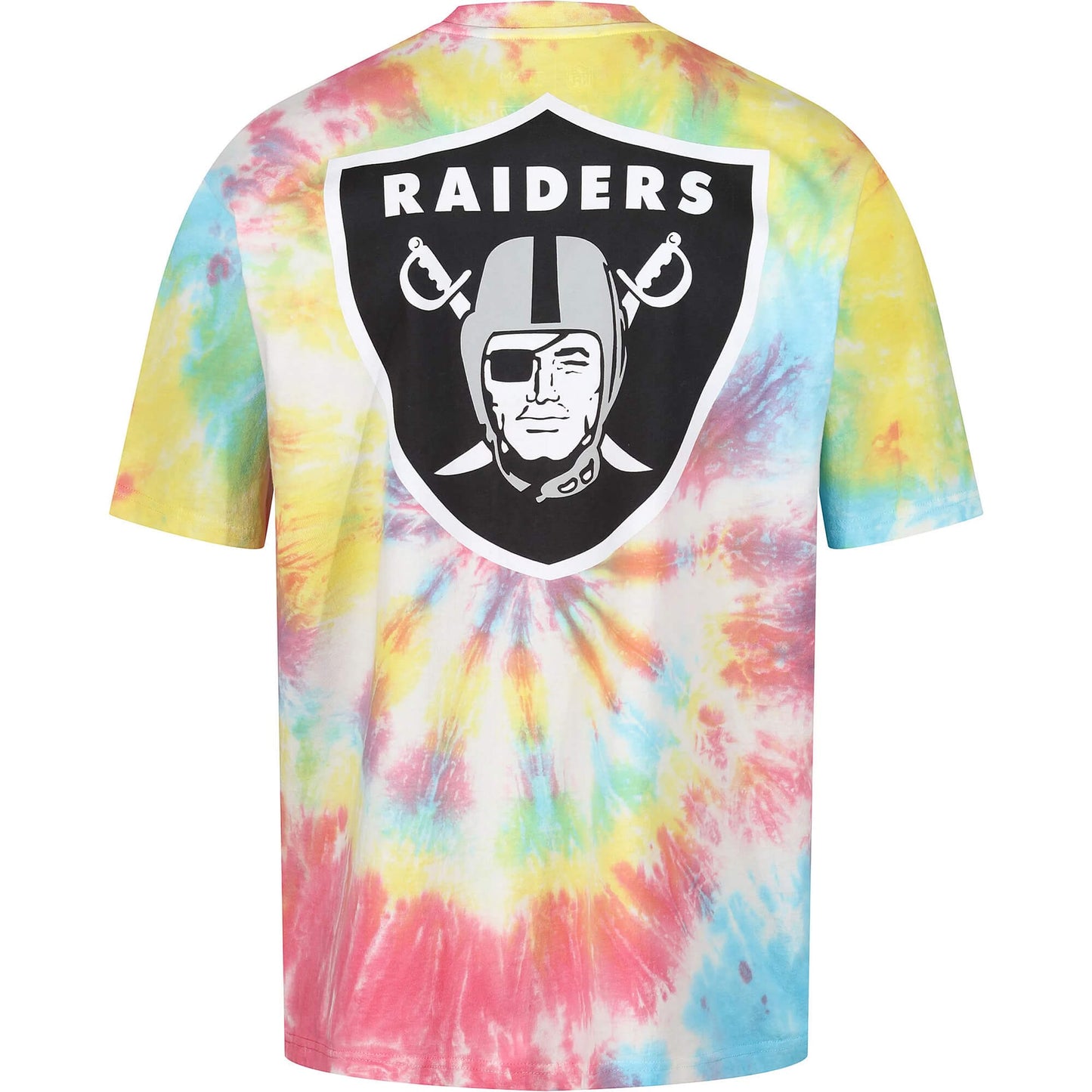 Re:Covered NFL Raiders Shield Rainbow Tie Dye Relaxed T-Shirt