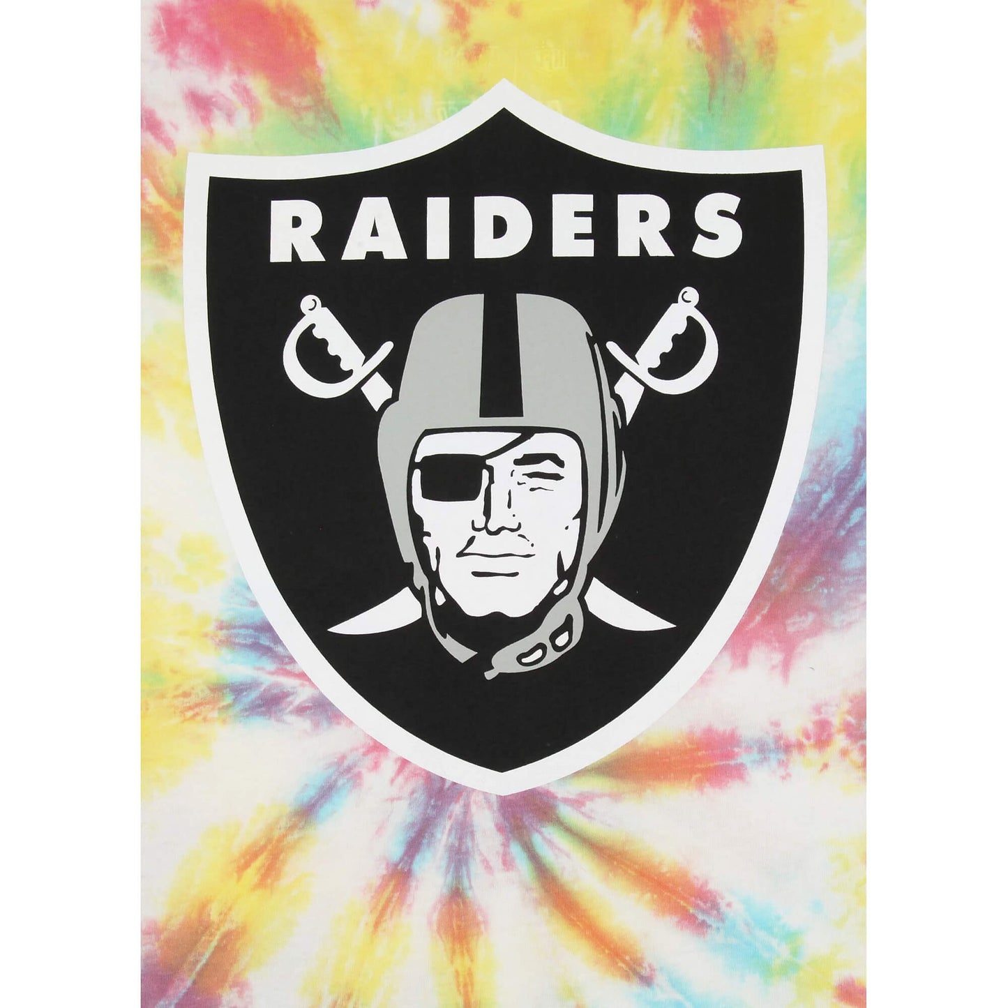 Re:Covered NFL Raiders Shield Rainbow Tie Dye Relaxed T-Shirt