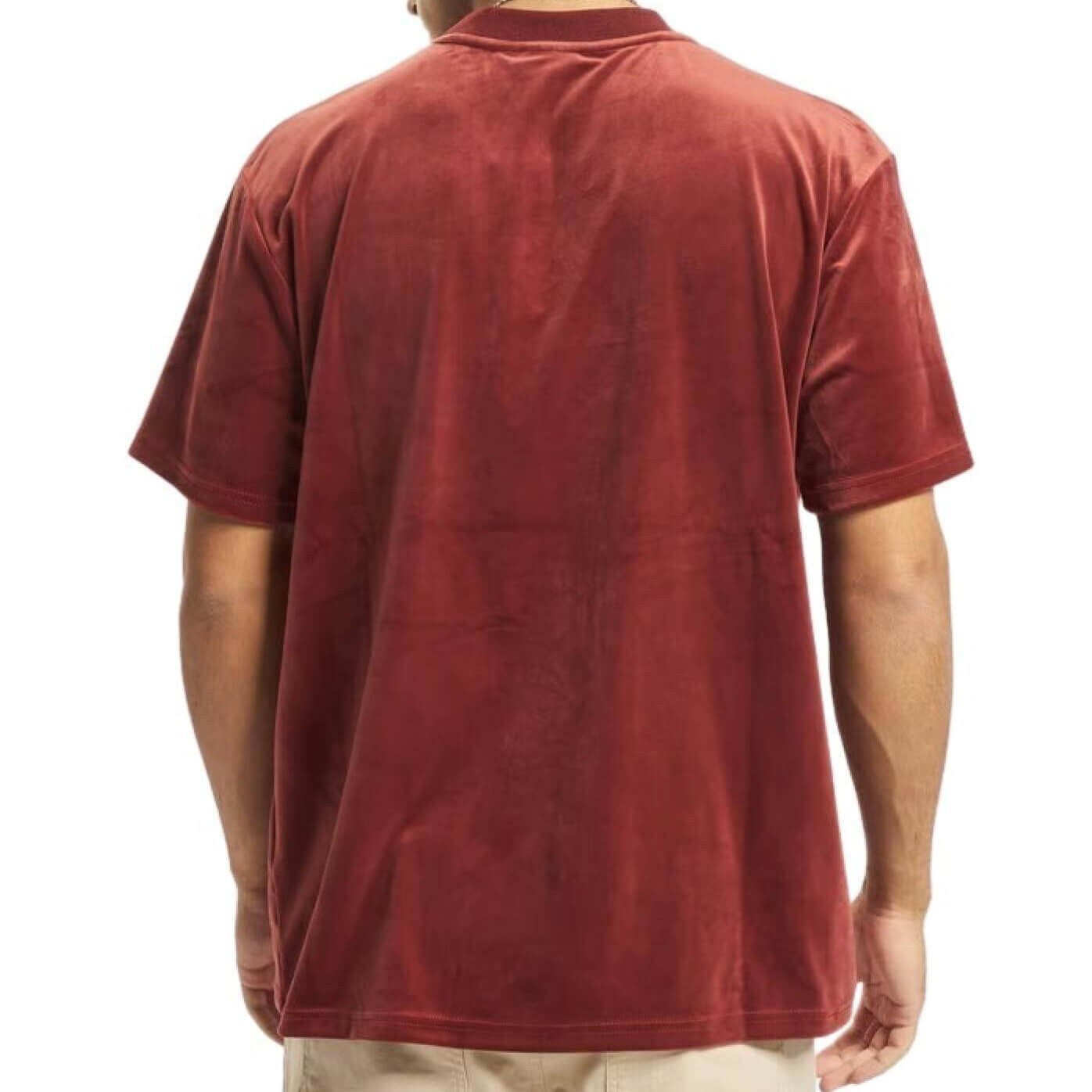 Sean John Script Logo Velours Tee dark red