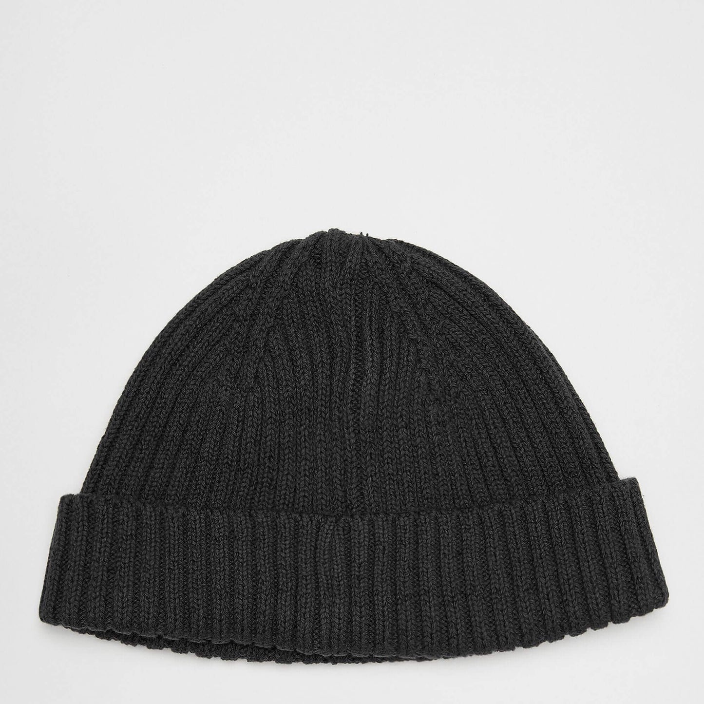 Sean John Script Logo Rib Knit Short Beanie Black