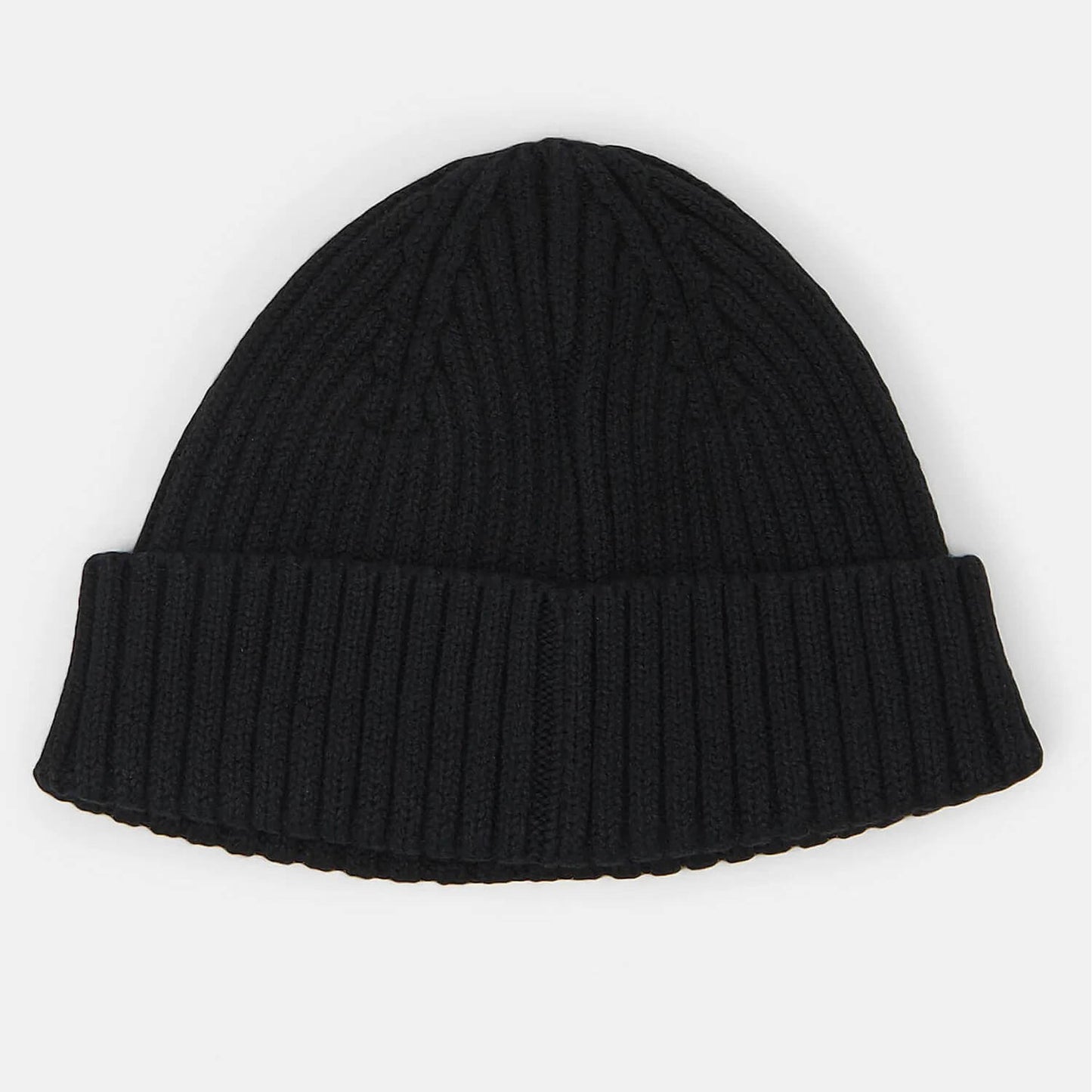 Sean John Script Logo Rib Knit Short Beanie Black