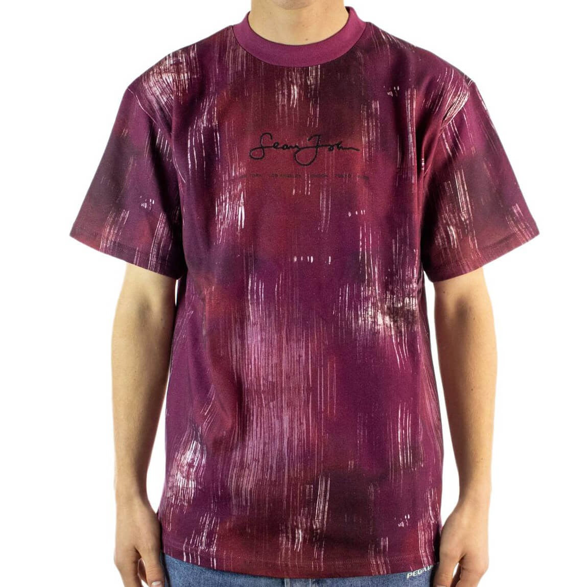 Sean John Script Logo Scratch Aop Tee purple