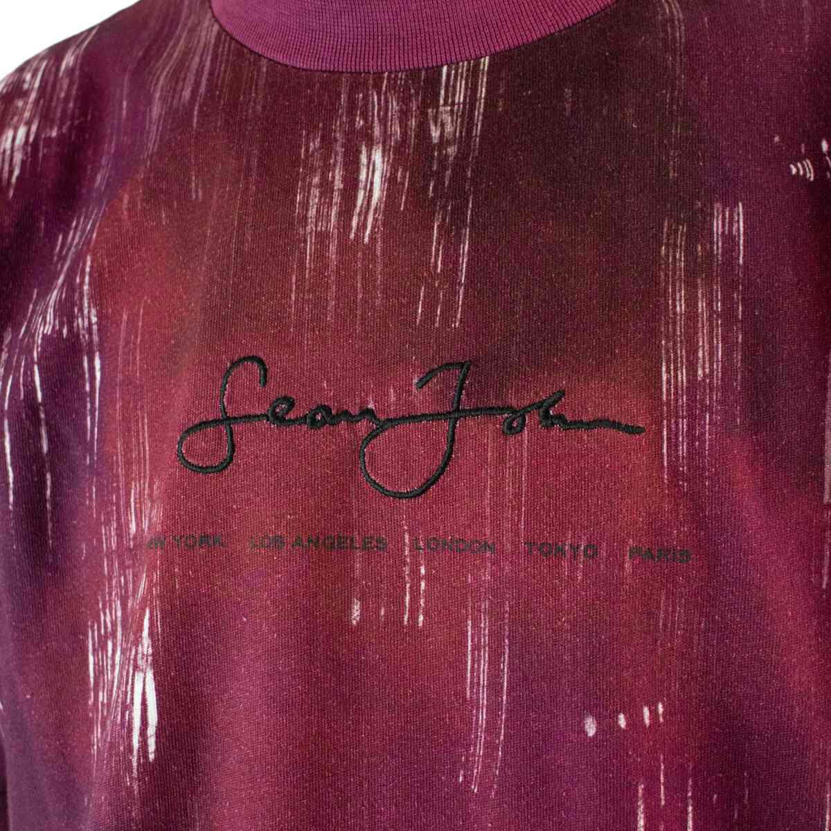 Sean John Script Logo Scratch Aop Tee purple