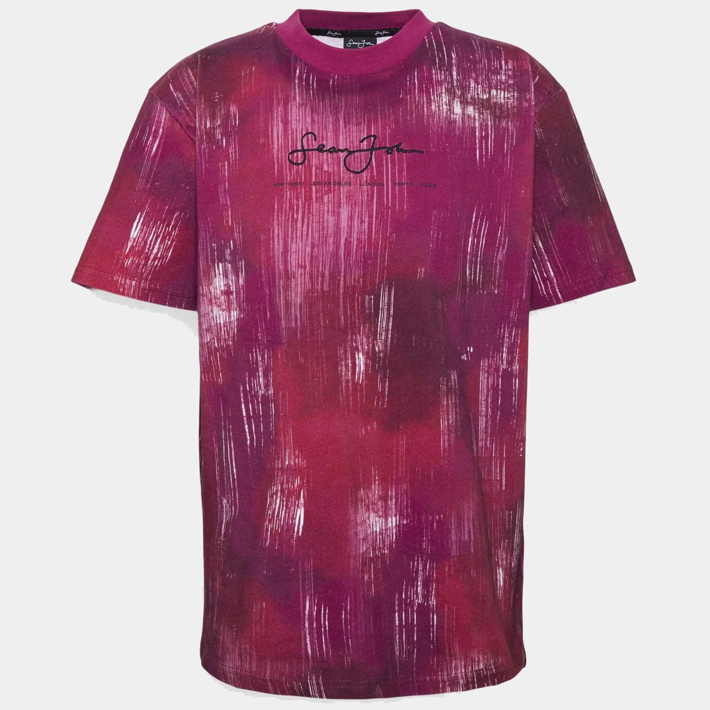 Sean John Script Logo Scratch Aop Tee purple