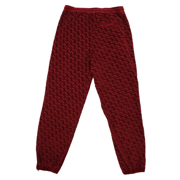 Sean John Monogram Devorée Velours Trackpants Dark Red