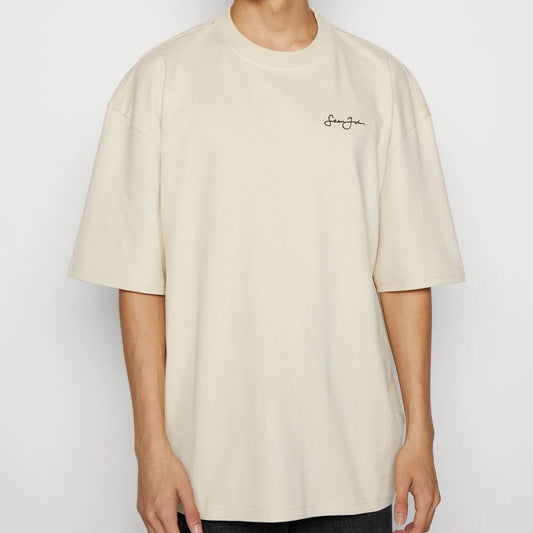 Sean John Script Logo Peached City Backprint Tee Beige