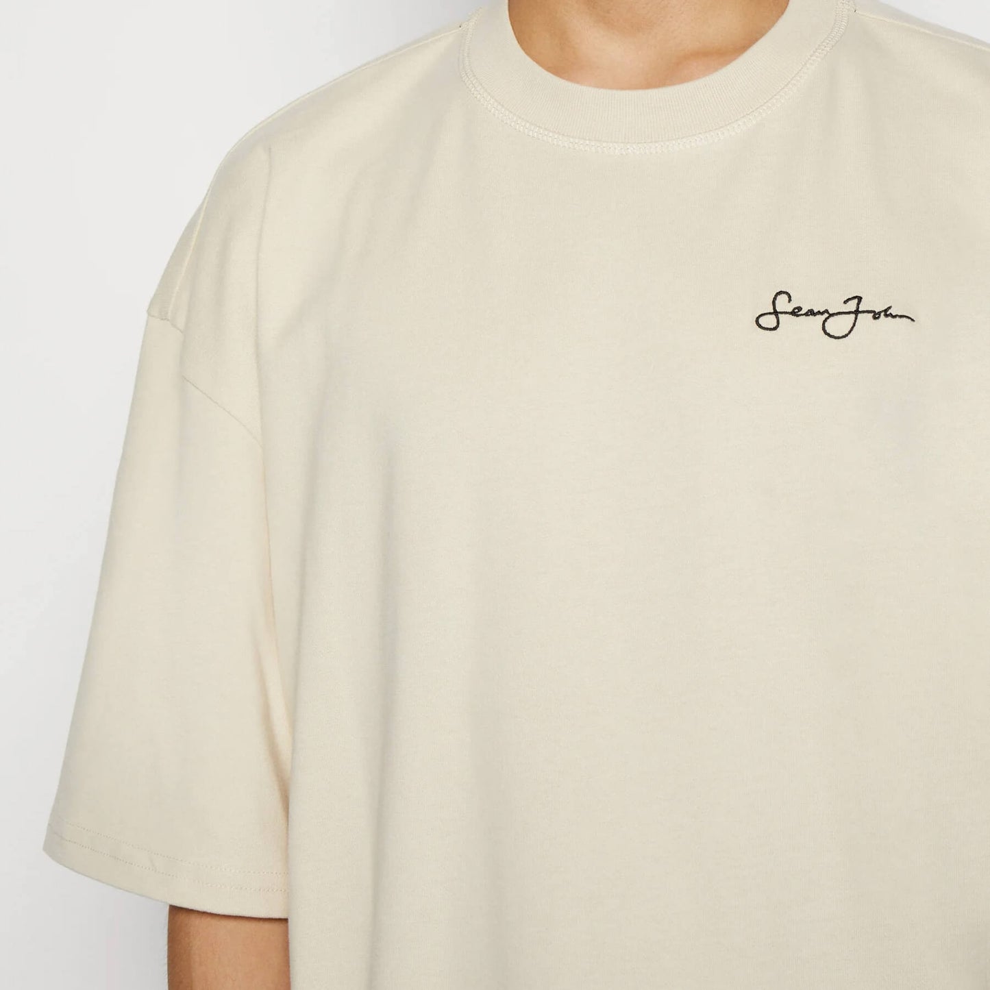 Sean John Script Logo Peached City Backprint Tee Beige