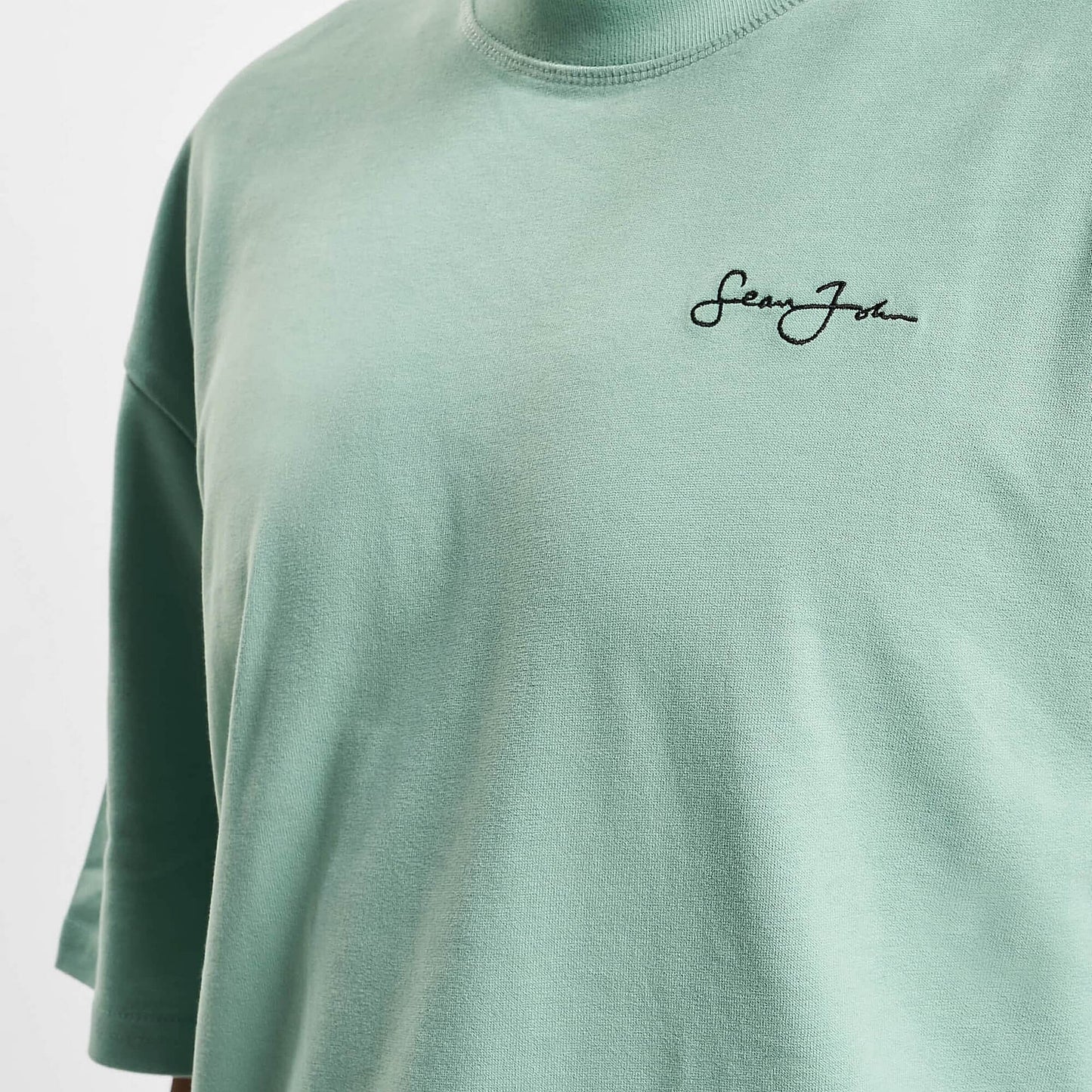 Sean John Script Logo Peached City Backprint Tee Light Green