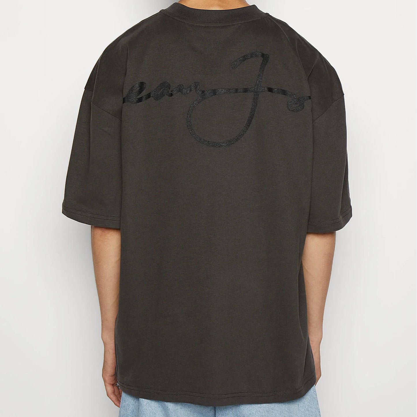 Sean John Script Logo Backprint Peached Tee Black