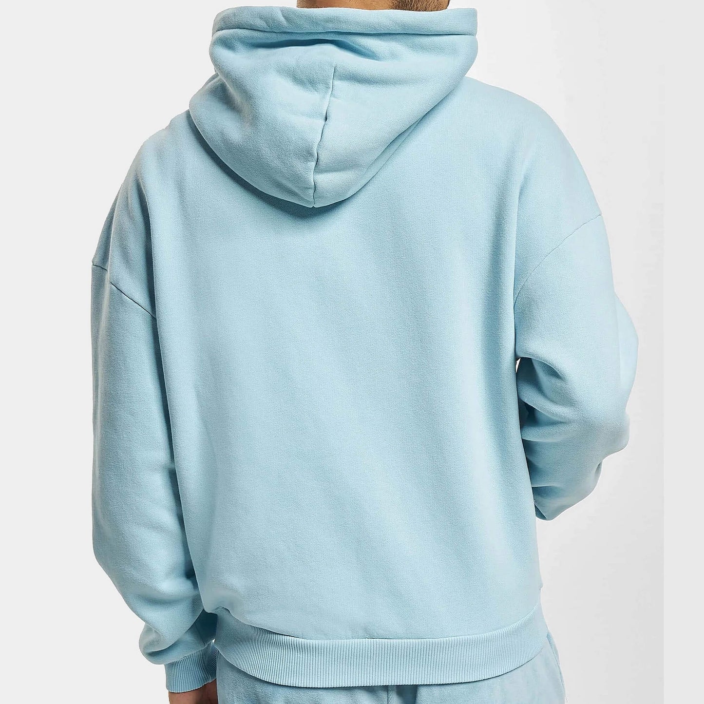 Sean John SJ Script Logo Distressed Zip Hoodie - light blue