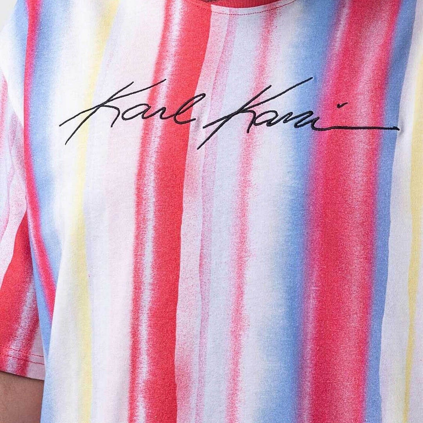 Karl Kani KK Autograph Tie Dye Stripe Tee red