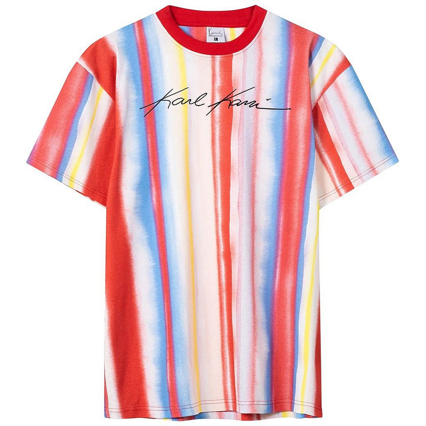 Karl Kani KK Autograph Tie Dye Stripe Tee red