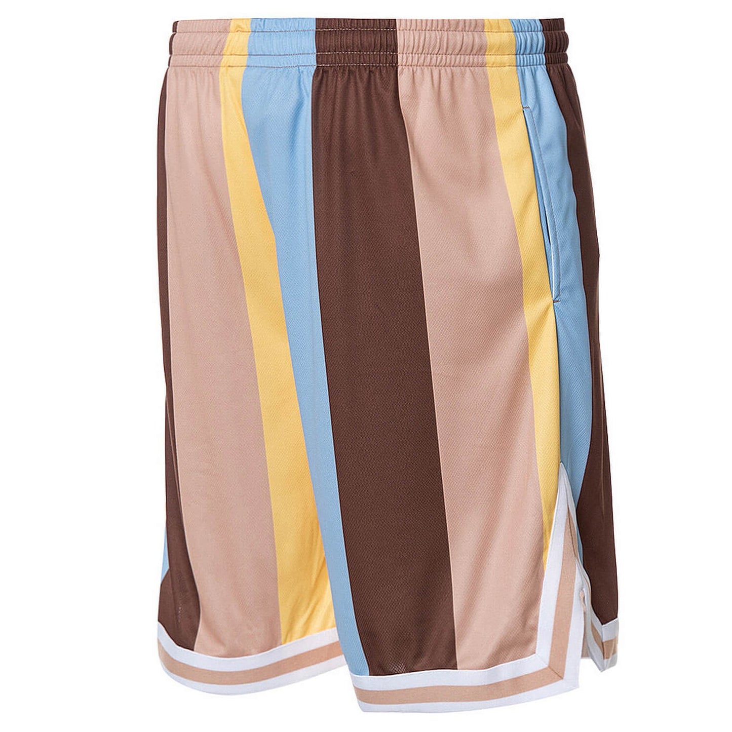 Karl Kani KK Varsity Striped Mesh Shorts blue/light yellow/brown