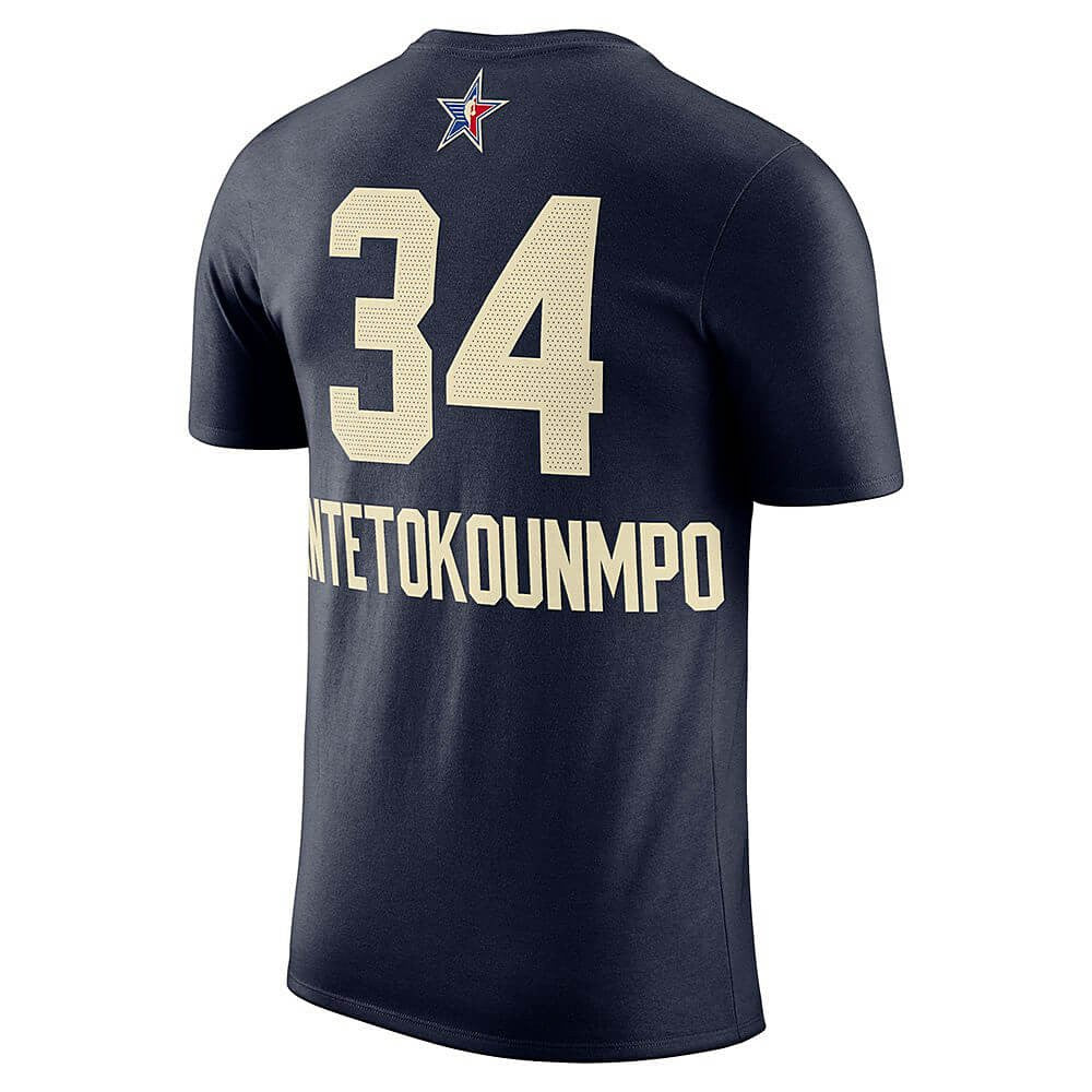 Jordan N&N NBA Tee Milwaukee Bucks Giannis Antetokounmpo Navy Blue (junior 10-20Y)