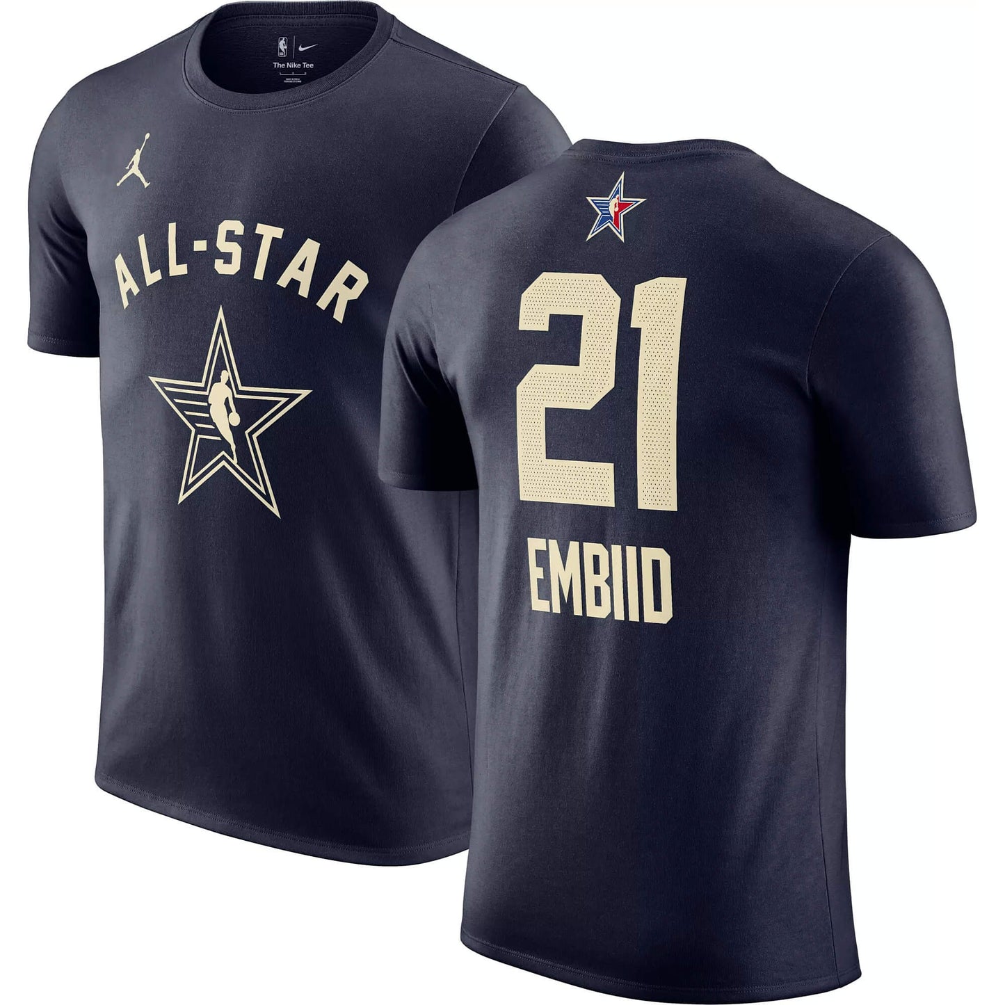 Jordan N&N NBA Tee Philadelphia 76ers Joel Embiid Navy Blue (Junior 10-20Y)