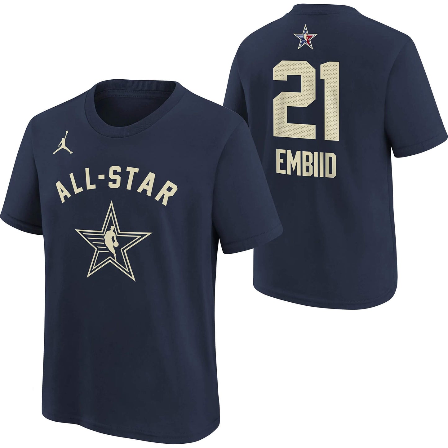 Jordan N&N NBA Tee Philadelphia 76ers Joel Embiid Navy Blue (Junior 10-20Y)